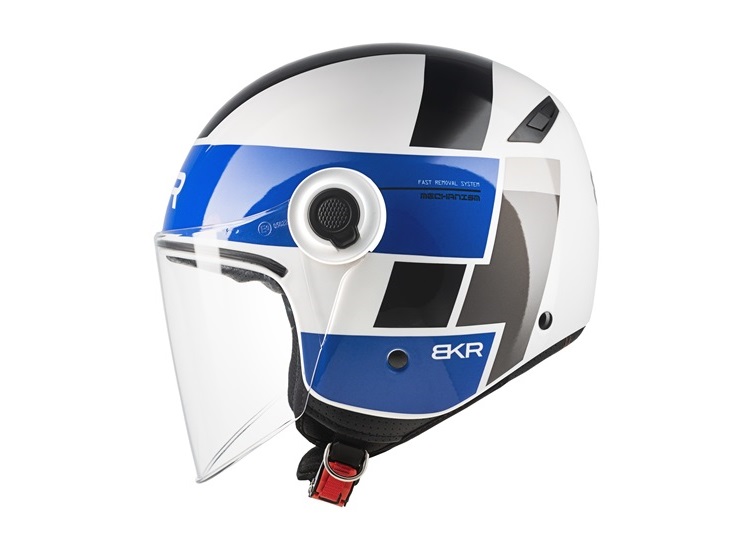 CASCO MOTO BKR JET XPRESSO OF510 A7 AZUL PERLA BRILLO S